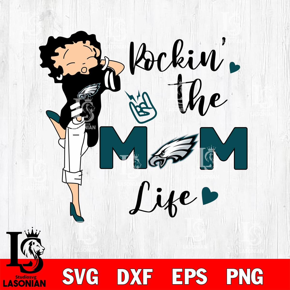 Philadelphia Eagles NFL Betty Boop svg,eps,dxf,png file – lasoniansvg