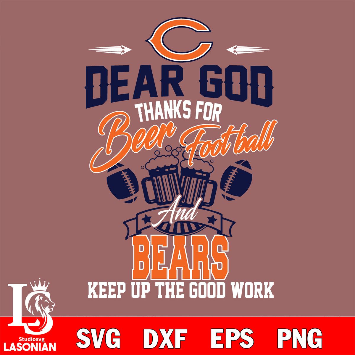 Chicago Bears Football Team Logo C SVG PNG EPS DXF