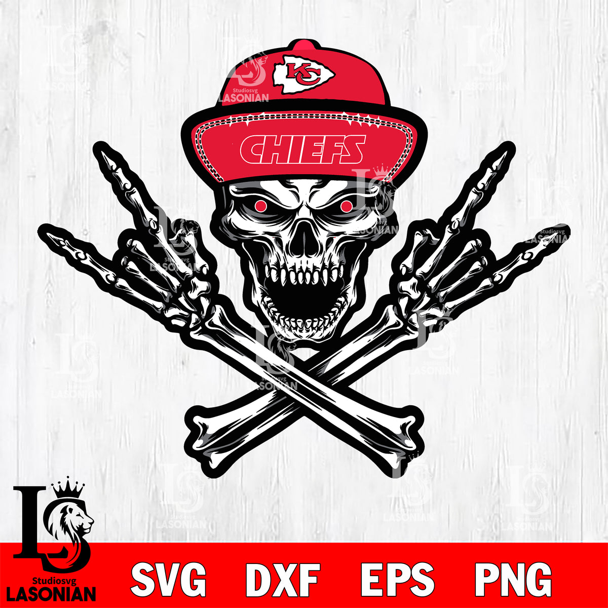 Personalized Kansas City Chiefs NFL Skull Demon and Angel Classic