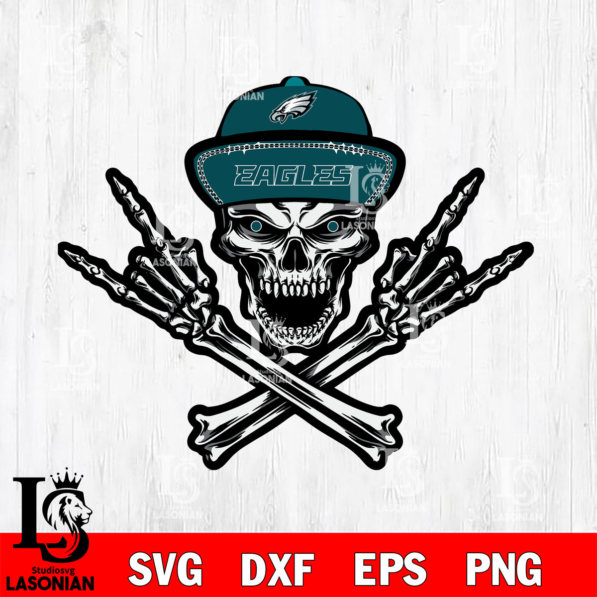 Philadelphia Eagles NFL Skull svg,eps,dxf,png file – lasoniansvg