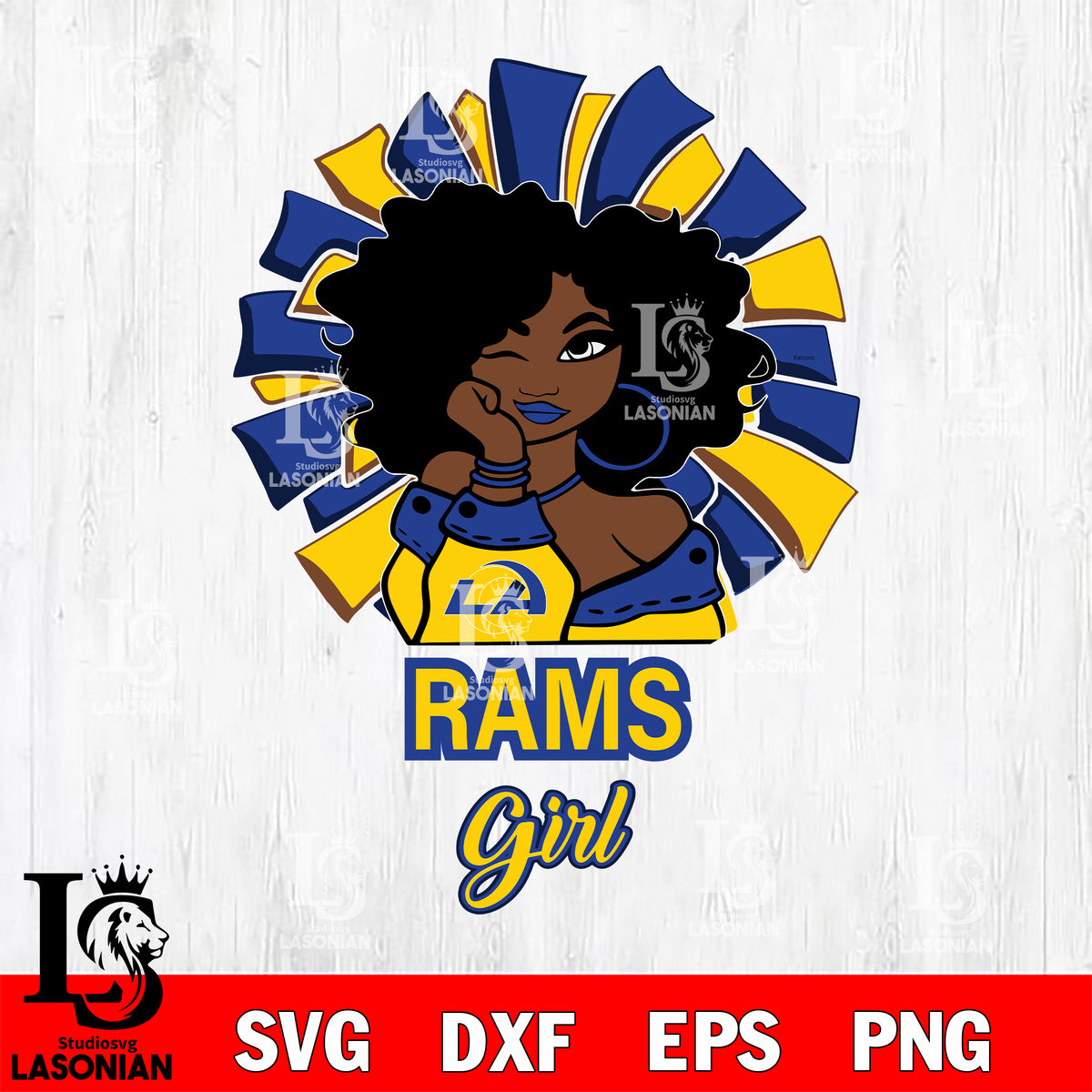 Los Angeles Rams girls svg eps dxf png file, digital download