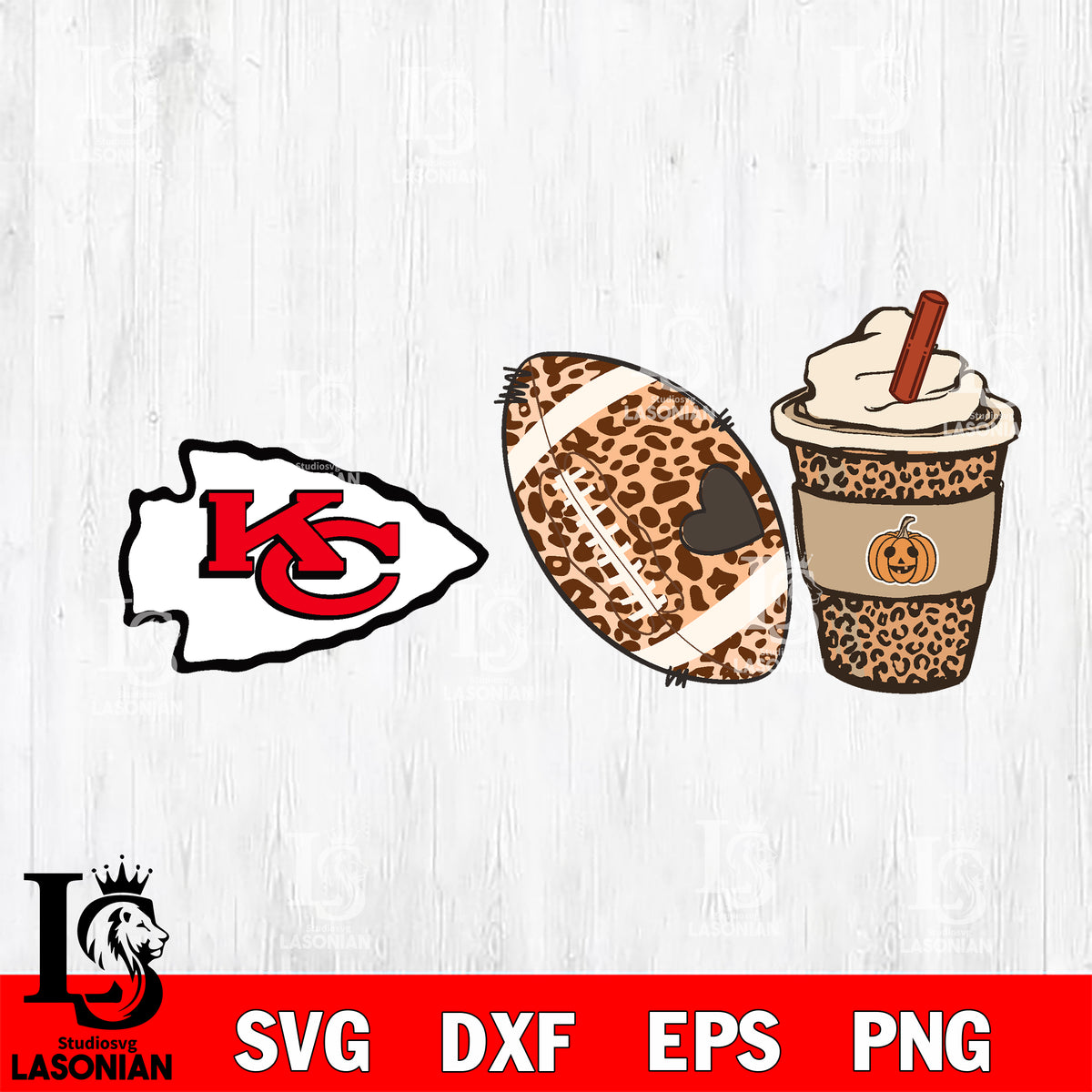 KC Chiefs leopard print SVG PNG DXF cut file