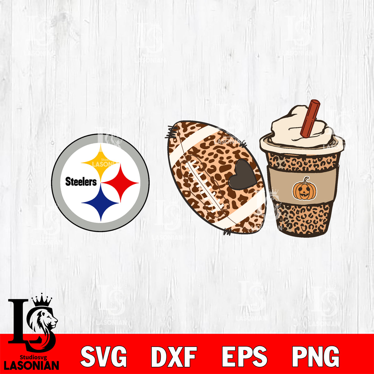 Steelers SVG Leopard print Pumpkin SVG PNG DXF