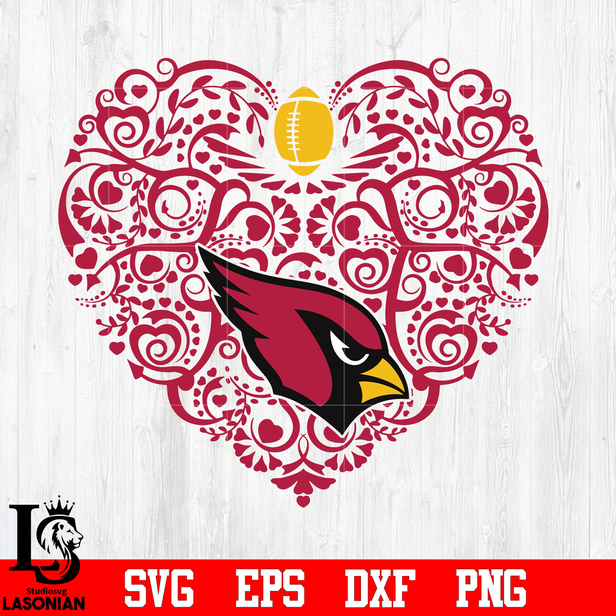 Arizona Cardinals Beat Heart svg eps dxf png file – lasoniansvg