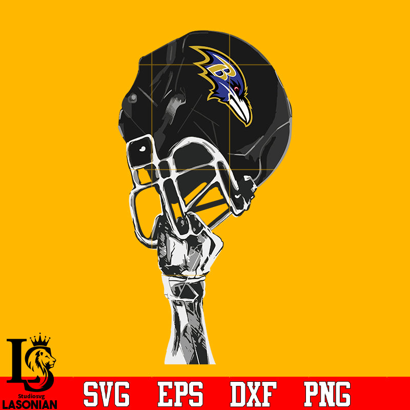 Baltimore Ravens hand helmet svg eps dxf png file – lasoniansvg