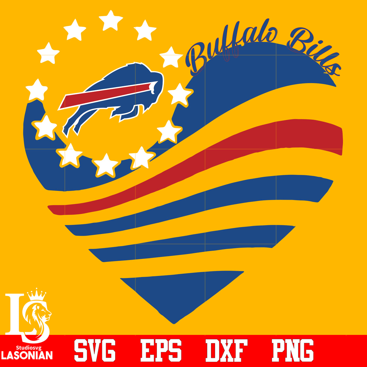 Buffalo Bills Heart, Buffalo Bills Love svg,eps,dxf,png file – lasoniansvg