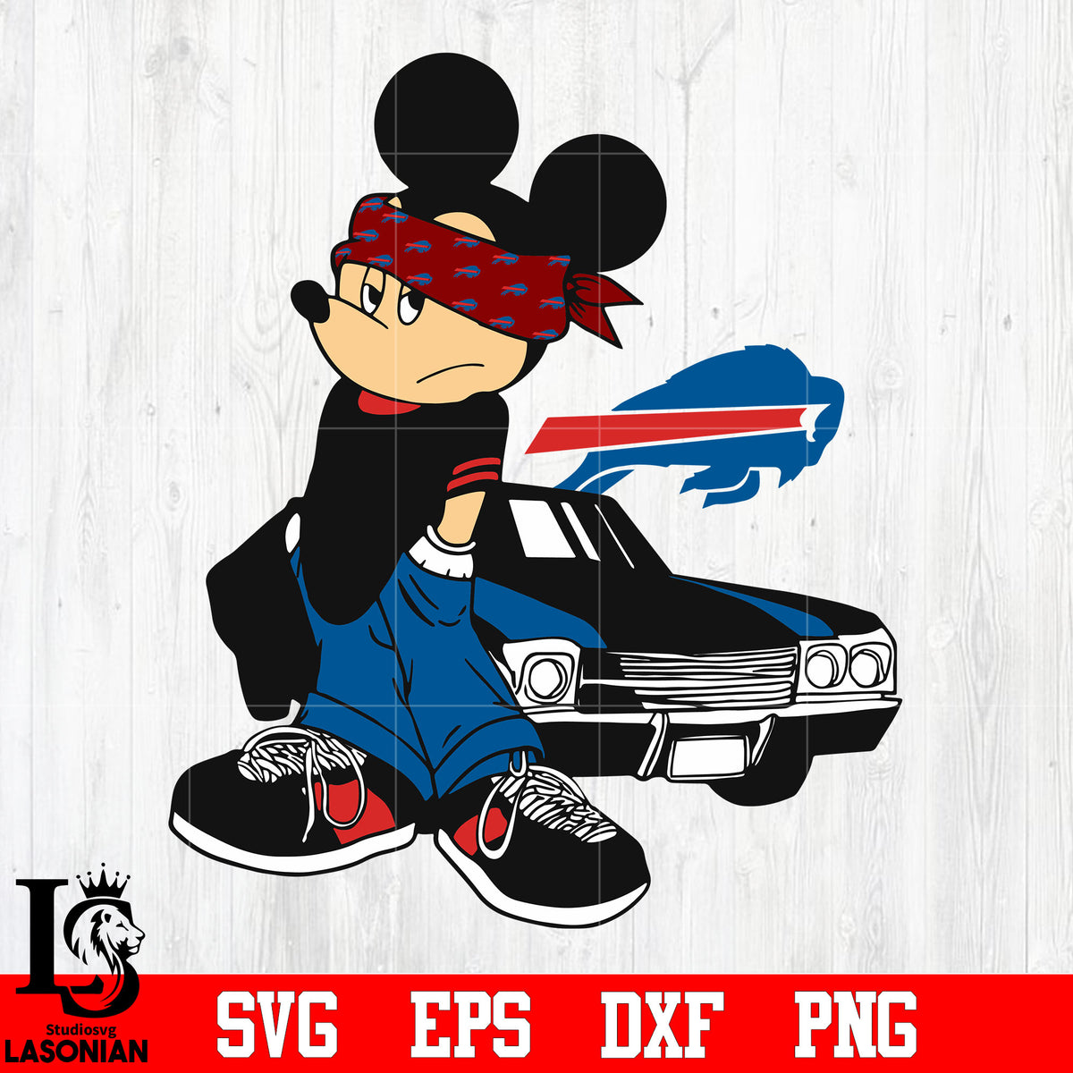 Buffalo Bills Gangster Mickey Mouse svg eps dxf png file – lasoniansvg