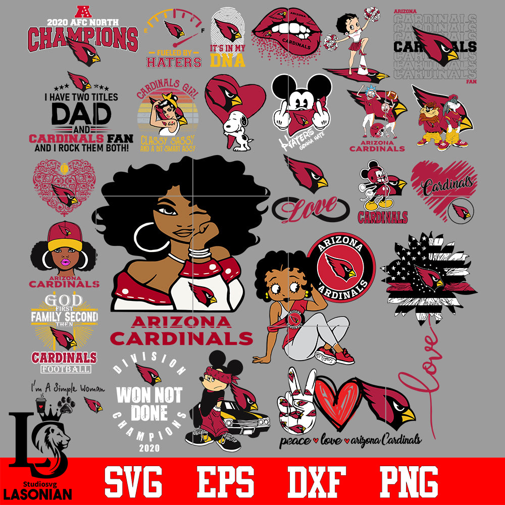 Arizona Cardinals logo on dark svg, nfl svg, eps, dxf, png