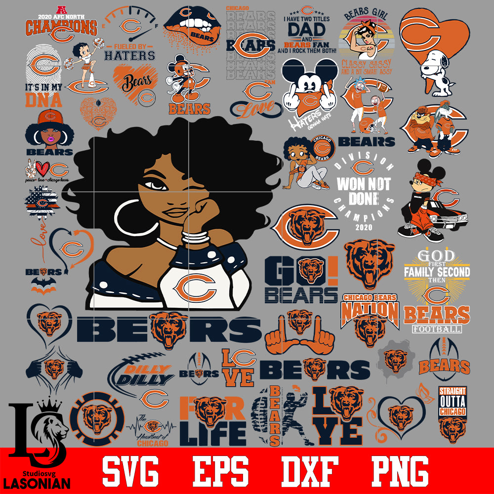 Bundle 24 Files Chicago Bears Football team Svg, Chicago Bea - Inspire  Uplift