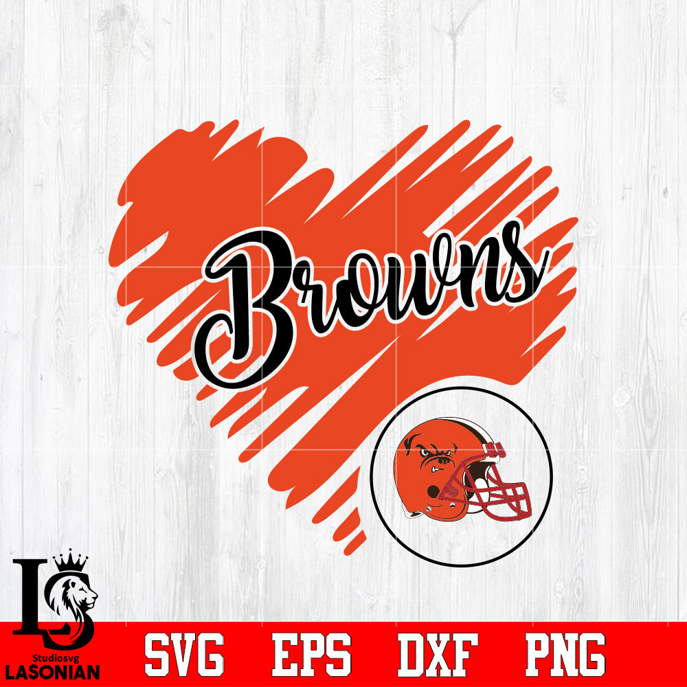 Cleveland Browns Logo, Cleveland Browns Heart NFL Svg Dxf Eps Png file –  lasoniansvg
