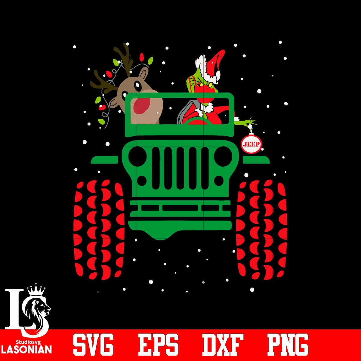 Grinch In Christmas Jeep SVG, Grinch Monster Truck Christmas SVG