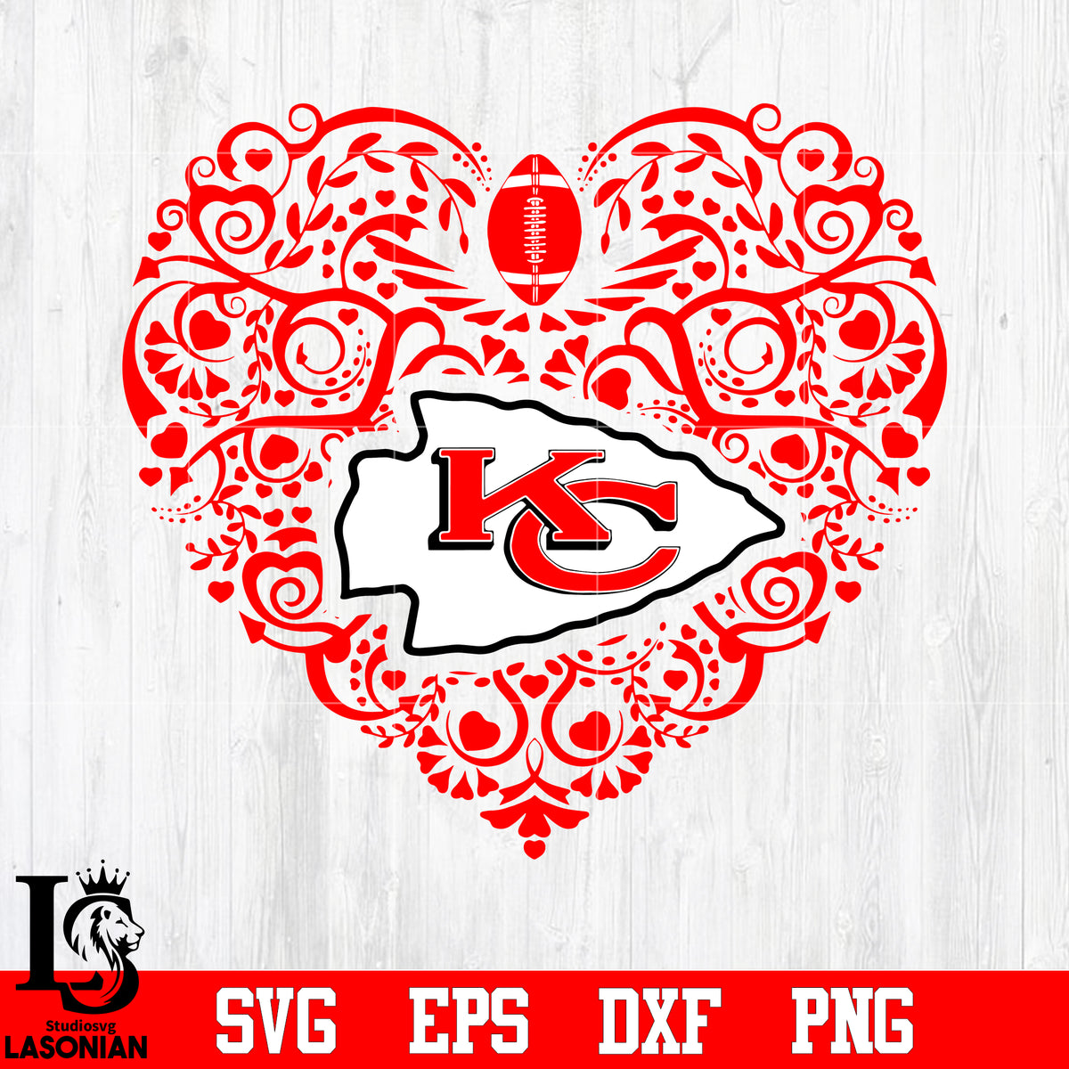 Kansas City Chiefs, Stethoscope Heart, Nurse Football svg - Doomsvg