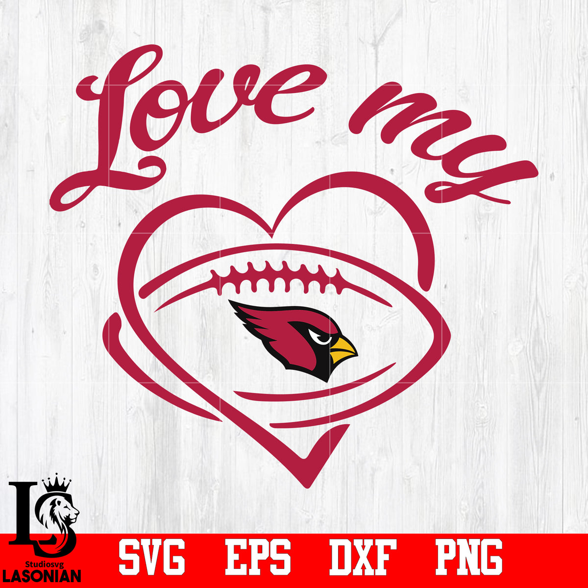 Cardinals Baseball Love SVG DXF EPS Cutting Machine Files 