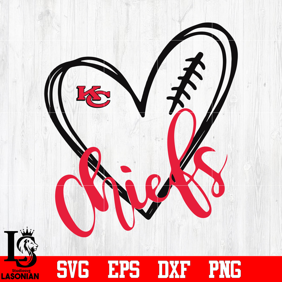 Love Chiefs SVG, Kansas City Chiefs SVG PNG, KC Logo Heart Love