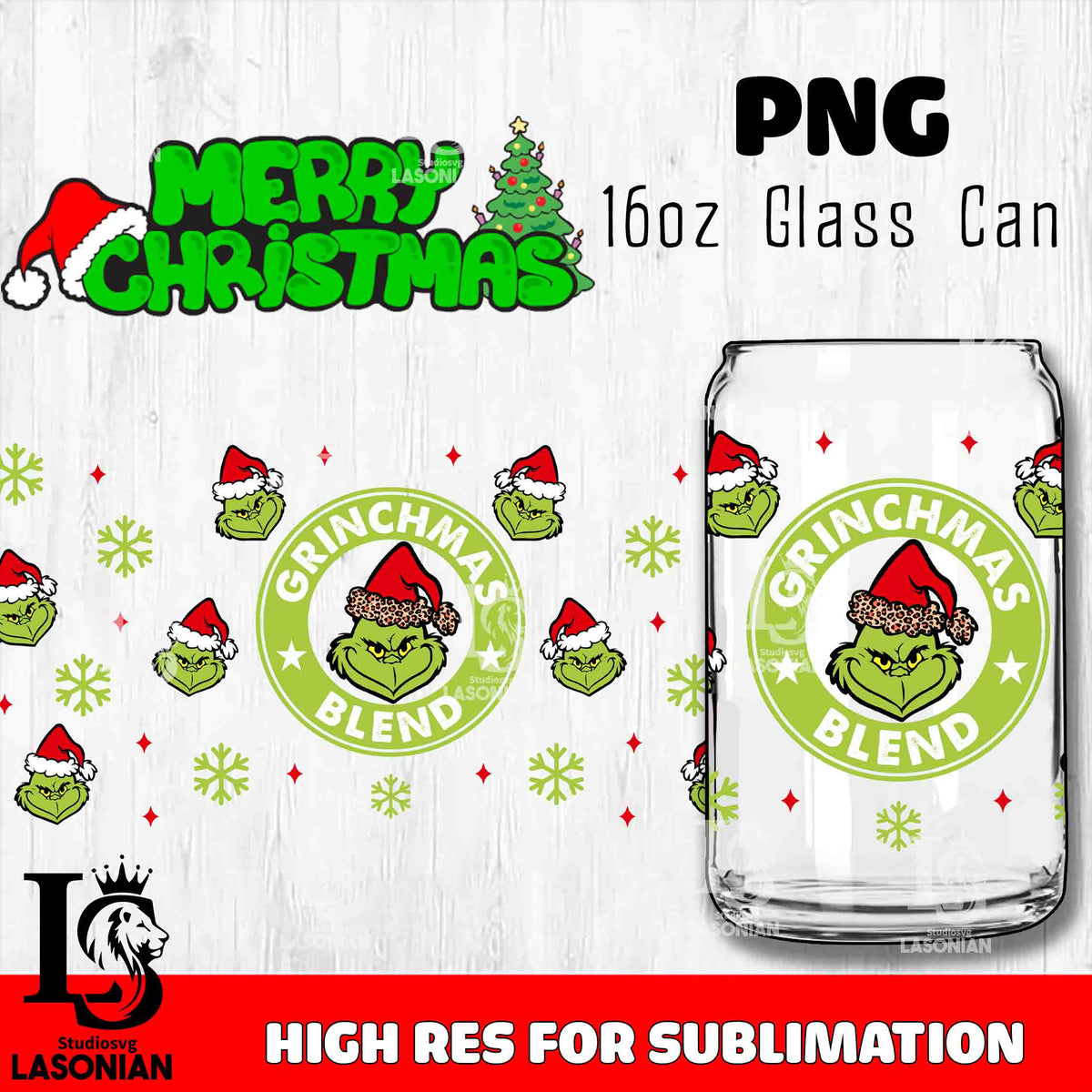Grinchmas Christmas Beer Can Glass Tumbler