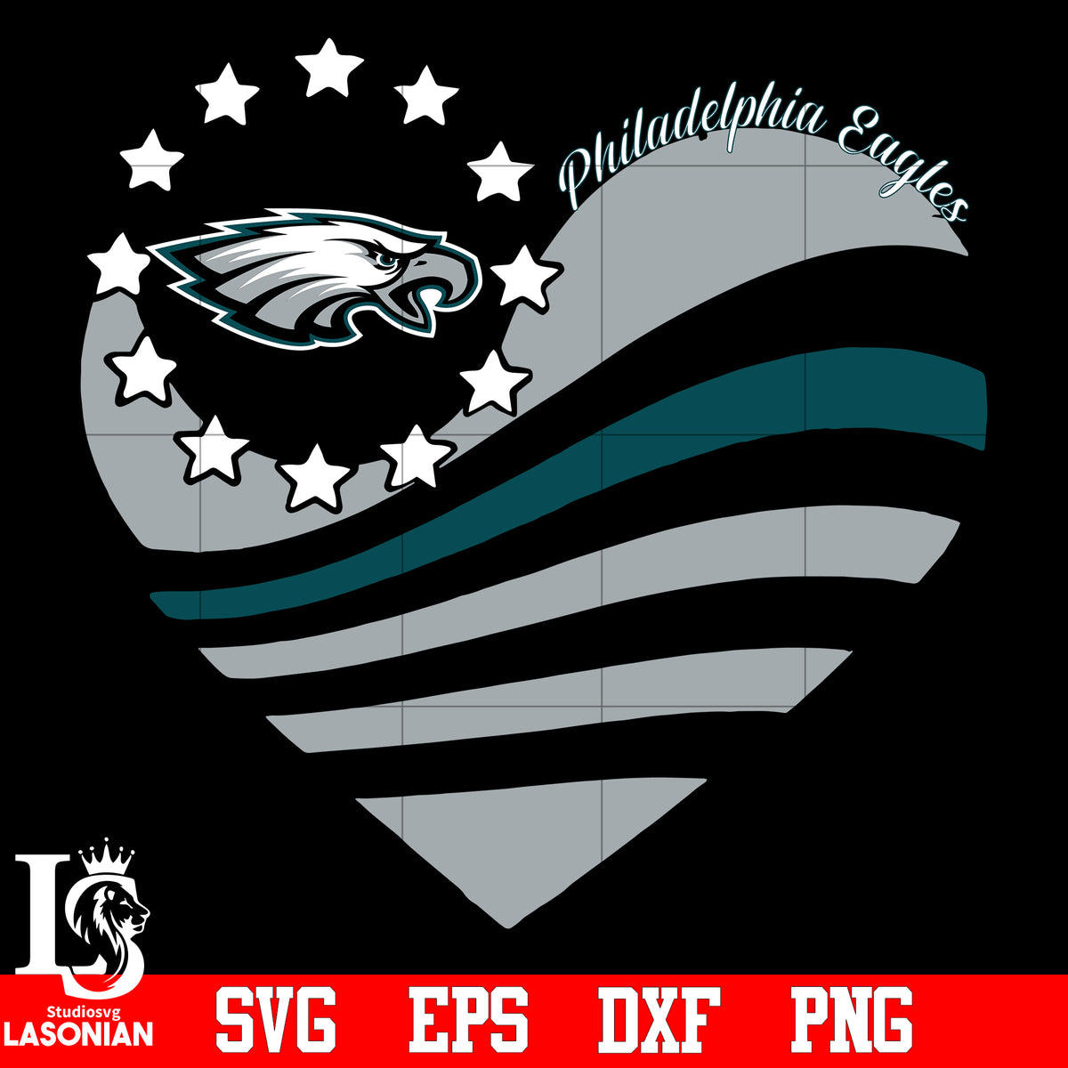 Philadelphia Eagles heart PNG file – lasoniansvg