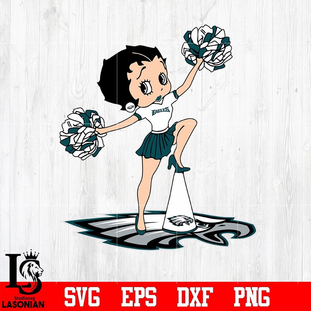 Philadelphia Eagles Betty Boop Cheerleader NFL svg eps dxf png