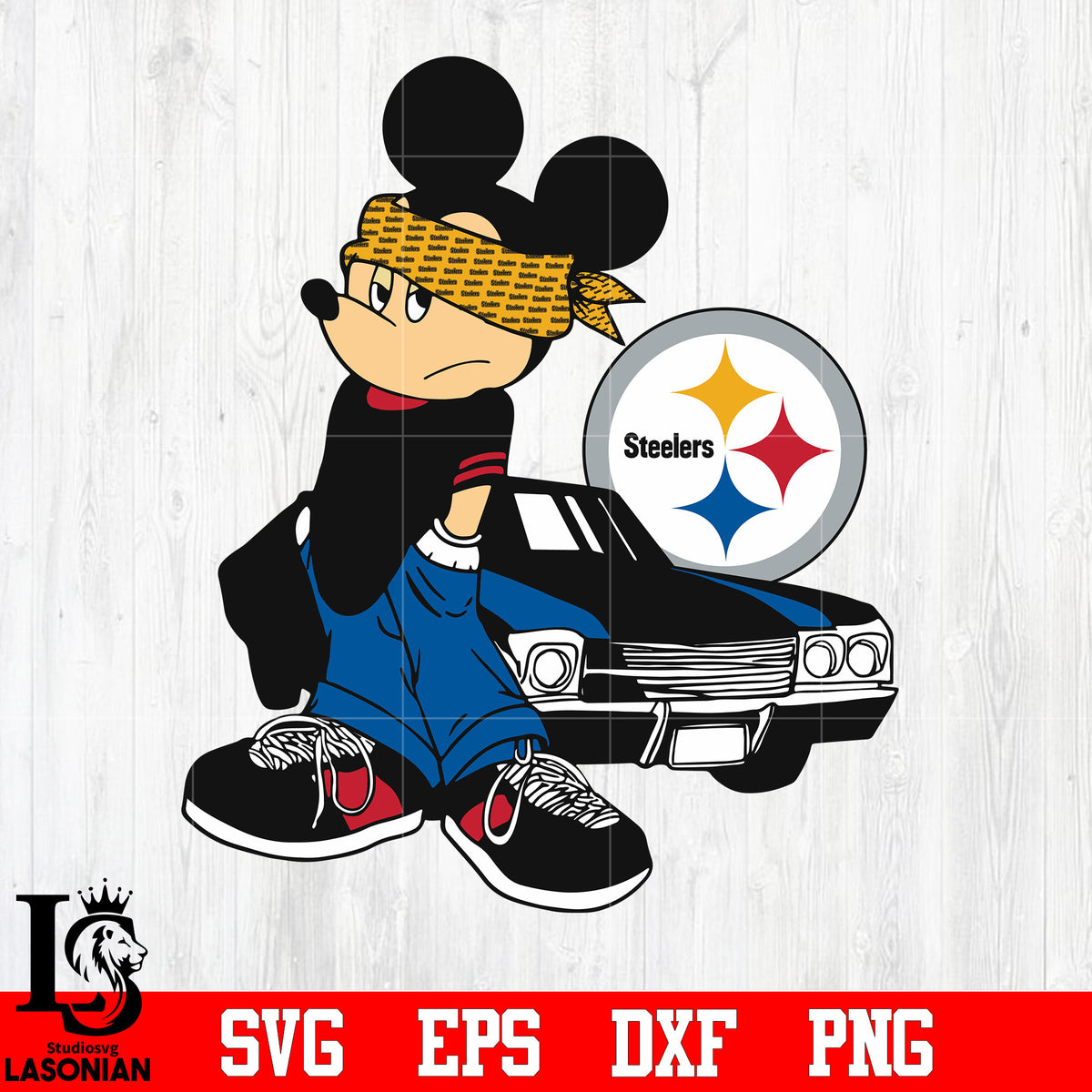 Pittsburgh Steelers Steel City Mickey 2 PK Decal