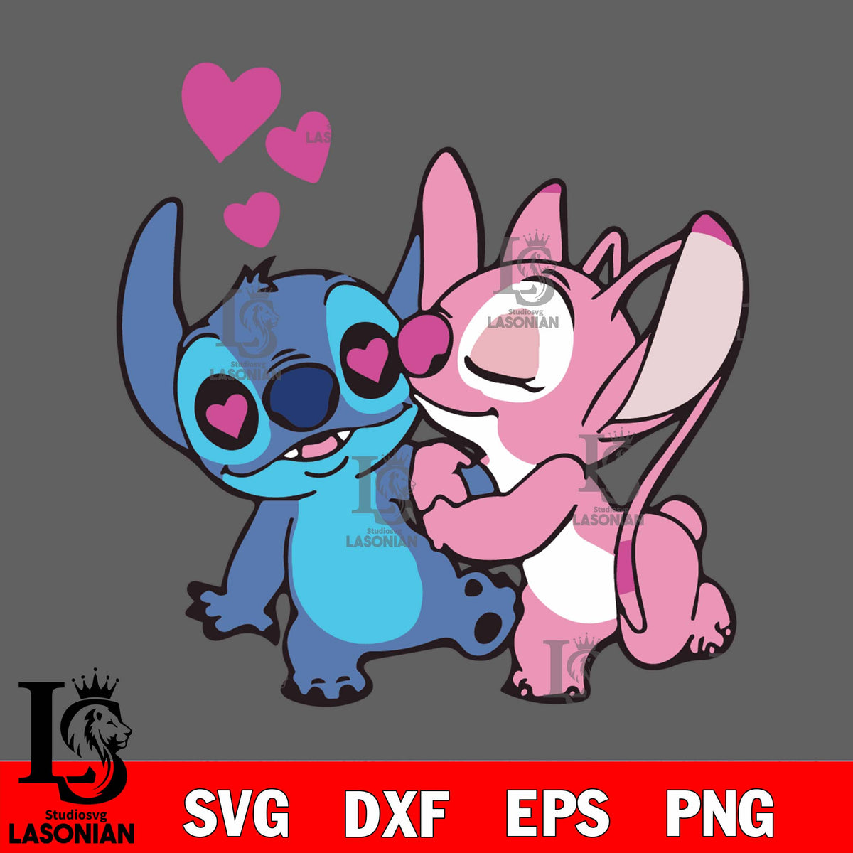 Stitch Valentine's 6 Svg , Stitch Valentine's Day Svg Eps Dxf Png File 