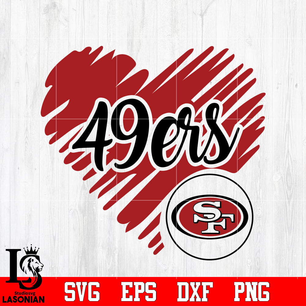 San Francisco 49ers Logosan Francisco 49ers Heart Nfl Svg Dxf Eps Png Lasoniansvg