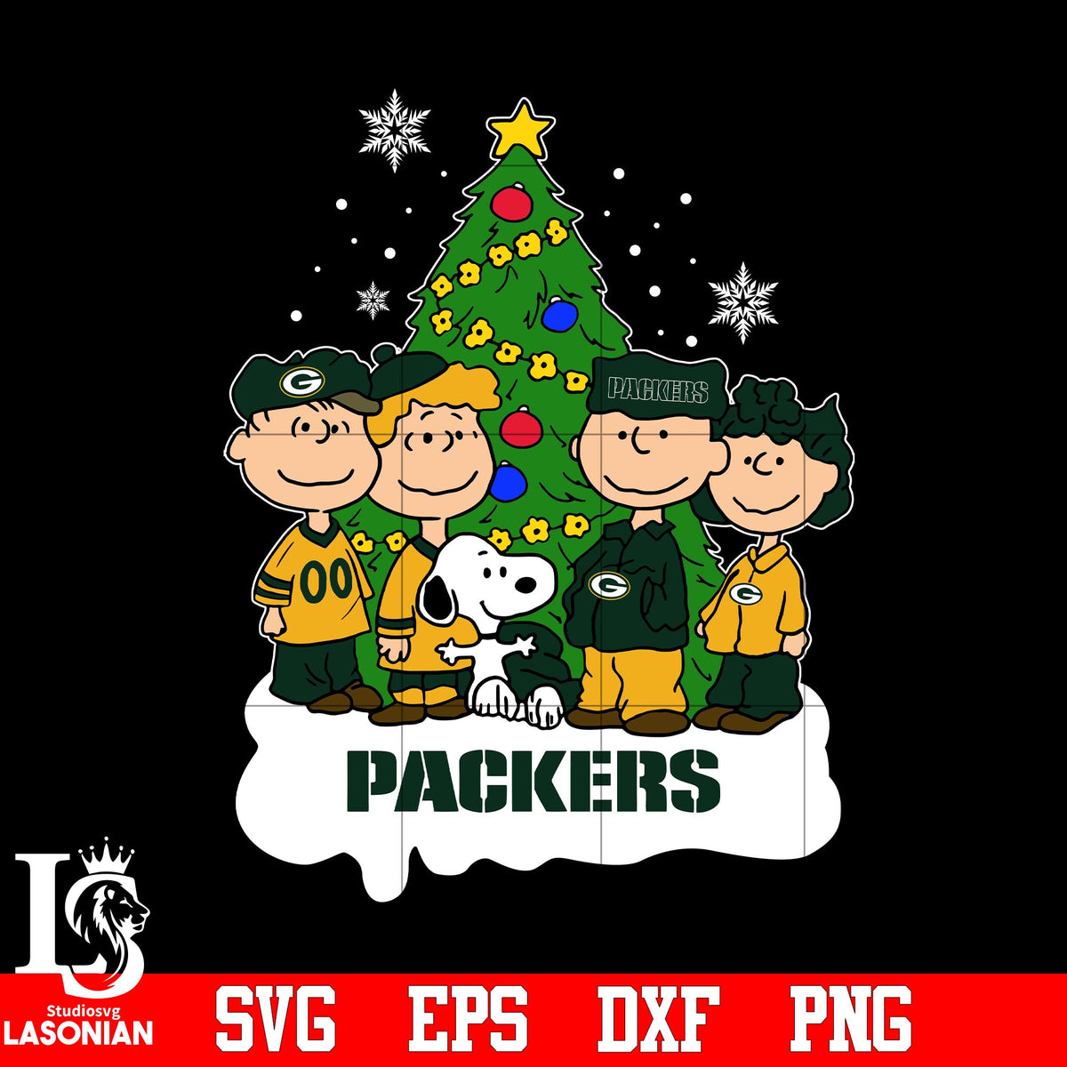Snoopy The Peanuts Green Bay Packers Christmas svg eps dxf png