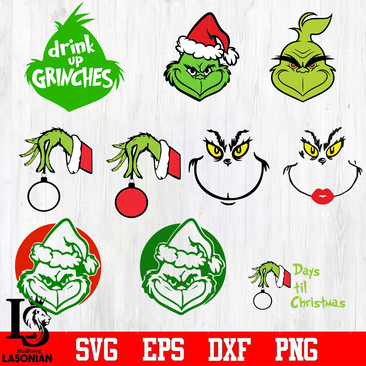 Grinch Bundle 10 File Svg Dxf Pdf Png File – Lasoniansvg