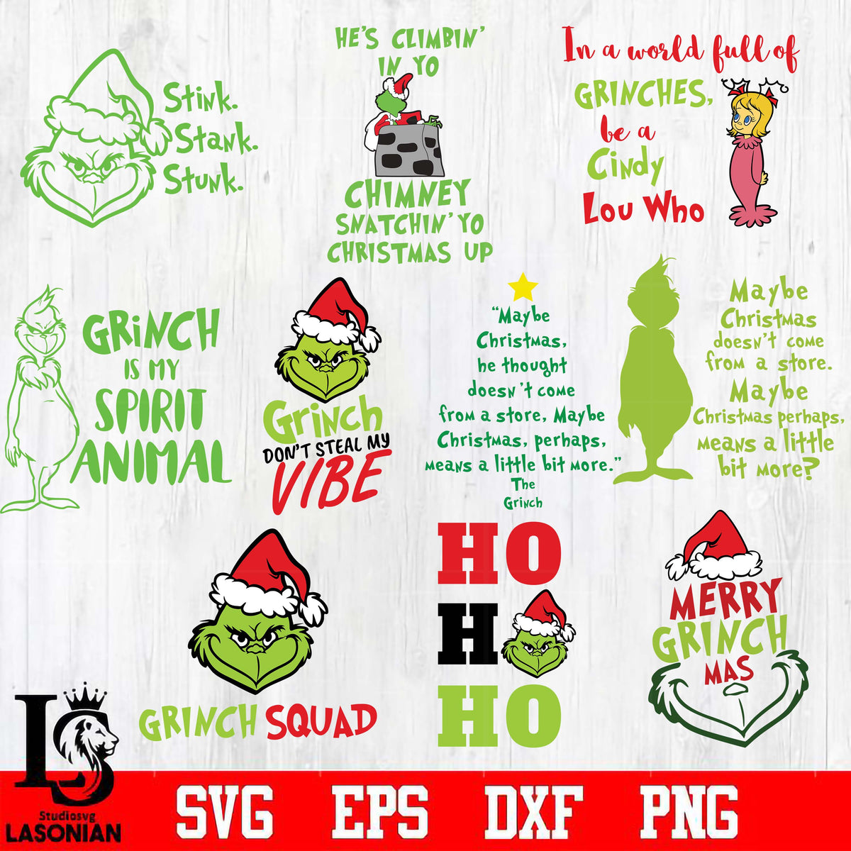 Ho Ho Ho Grinch SVG, PNG, PDF, Christmas SVG, Grinch SVG, Merry