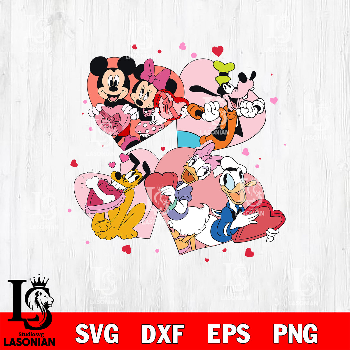 Mickey Valentines Day Svg, Disney Valentine's Day Svg Eps Dxf Png File 