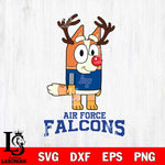 Air Force Falcons Bluey Chilli Christmas Deer Svg Eps Dxf Png File, Digital Download