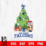 Air Force Falcons Bluey Chilli Christmas Tree Svg Eps Dxf Png File, Digital Download