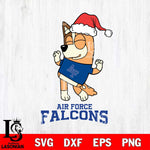 Air Force Falcons Bluey Chilli Happy Christmas Svg Eps Dxf Png File, Digital Download