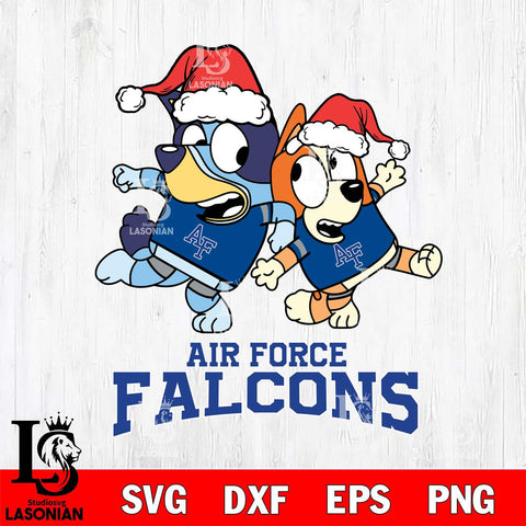 Air Force Falcons Bluey Christmas Holiday Svg Eps Dxf Png File, Digital Download