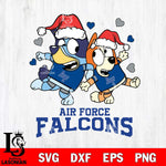 Air Force Falcons Bluey Christmas NFL Svg Eps Dxf Png File, Digital Download