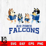 Air Force Falcons Bluey Dance Squats Svg Eps Dxf Png File, Digital Download, Instant Download