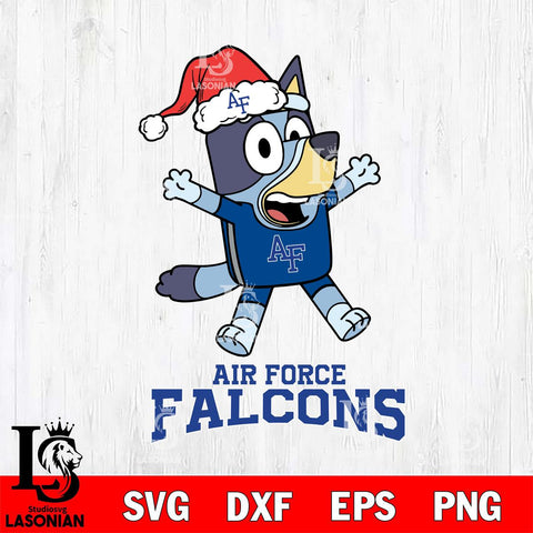 Air Force Falcons Bluey Happy Christmas Svg Eps Dxf Png File, Digital Download