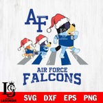 Air Force Falcons Christmas Family Bluey Walking Cut Files,Bluey Cricut,Christmas Svg , Bluey svg , Digital Download, dxf eps png pdf file