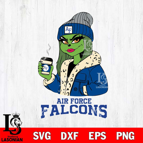 Air Force Falcons Girls Grinch Bougie Svg Eps Dxf Png File, Digital Download, Instant Download