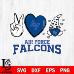 Air Force Falcons Gnomes Peace & Love Svg Eps Dxf Png File, Digital Download, Instant Download