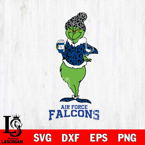 Air Force Falcons Grinch Leopard Coffee Svg Eps Dxf Png File, Digital Download, Instant Download