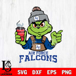 Air Force Falcons Grinch with coffee Svg Eps Dxf Png File, Digital Download, Instant Download