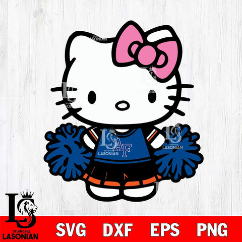 Air Force Falcons Hello Kitty Cheerleader 2 Svg Eps Dxf Png File, Digital Download, Instant Download