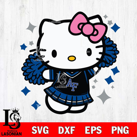 Air Force Falcons Hello Kitty Cheerleader 4 Svg Eps Dxf Png File, Digital Download, Instant Download