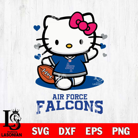 Air Force Falcons Hello Kitty NCAA 3 Svg Eps Dxf Png File, Digital Download, Instant Download