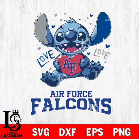 Air Force Falcons Love Stitch, Svg Eps Dxf Png File, Digital Download