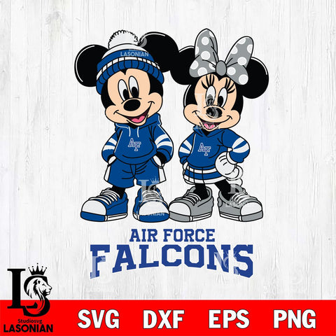 Air Force Falcons Mickey Minnie Rugby Hoodie Svg Eps Dxf Png File, NCAA svg , File Cut , Digital Download , Instant Download, Cut Svg Files