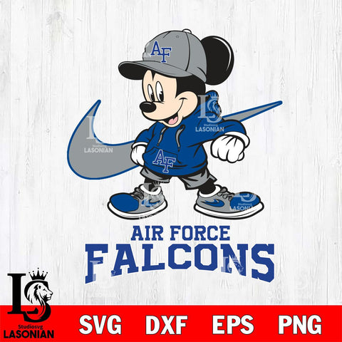 Air Force Falcons Mickey Mouse NIKE, Svg Eps Dxf Png File, Digital Download