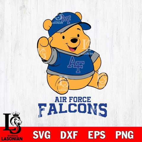 Air Force Falcons Pooh Bear Disney, Svg Eps Dxf Png File, Digital Download