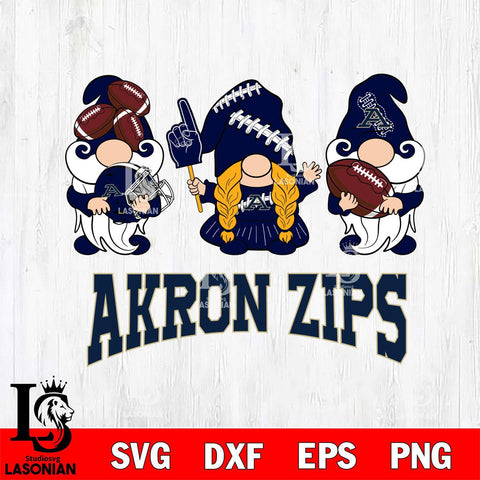 Akron Zips 3 Gnomes Football Svg Eps Dxf Png File, Digital Download, Instant Download