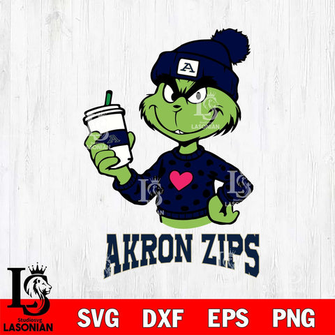 Akron Zips Boujee Grinch Heart Christmas Cut Files Cricut, Svg Dxf Eps Png file, Digital download , Silhouette