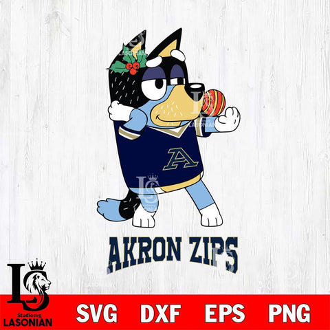 Akron Zips Christmas Bluey Bandit Heeler Cut Files,Bluey Cricut,Christmas Svg , Bluey svg , Digital Download, dxf eps png pdf file